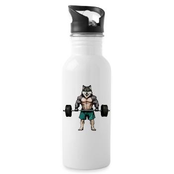 Barre de fitness des Wolves - Gourde avec paille intégrée - blanc - Droite