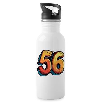 56 Nombre Coloré - Gourde avec paille intégrée - blanc - Droite