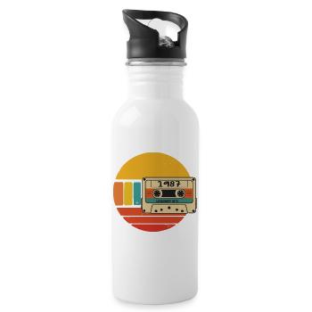 1987 Birthday 1987 Born In 1987 Birthday - Water bottle with straw - white - Right