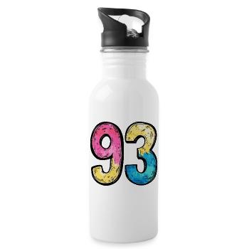 93 Number Colorful - Water bottle with straw - white - Right