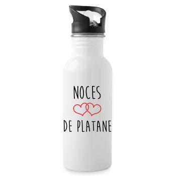 Wedding Anniversary - Wedding Wedding (61 years) - Water bottle with straw - white - Right