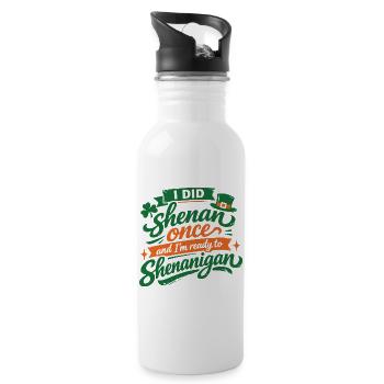 Ready vor Shenanigans | St. Patrick's Day - Trinkflasche mit integriertem Trinkhalm - Weiß - Rechts