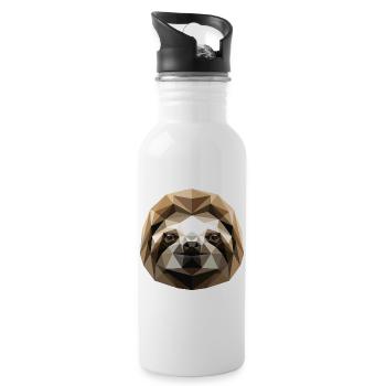 Sloth Morning Grouch Lazy Cute Sloths - Water bottle with straw - white - Right