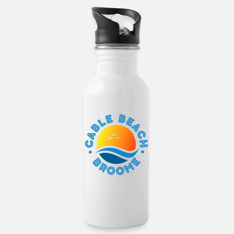 Cable Beach Broome Sunset  - Water bottle with straw - white