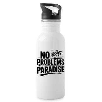 No Problems in Paradise - Water bottle with straw - white - Right