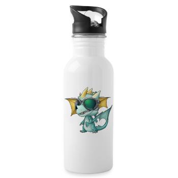 Sunglasses Dragon - Water bottle with straw - white - Right