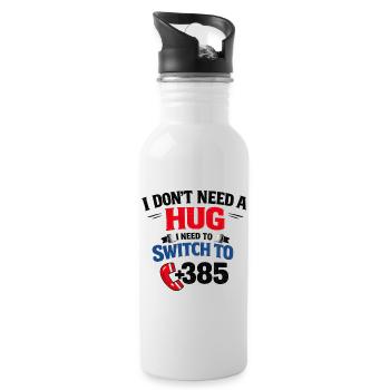 No hug, call number 385 - Water bottle with straw - white - Right