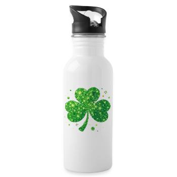 Fête de la Saint-Patrick Trèfle Lucky - Gourde avec paille intégrée - blanc - Droite