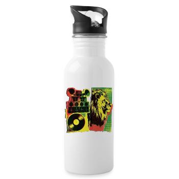 Système de son Roots Reggae - Gourde avec paille intégrée - blanc - Droite