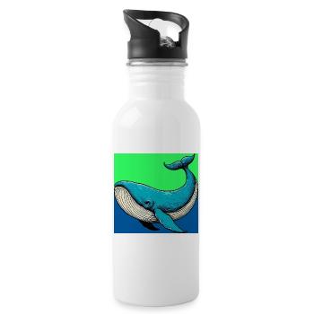 Wal - Trinkflasche mit integriertem Trinkhalm - Weiß - Rechts