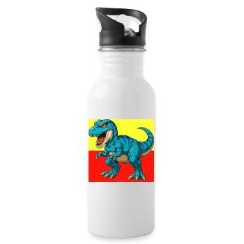 dinosaure - Gourde avec paille intégrée - blanc - Droite