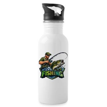 Pêcheurs Pêcheurs Chemise Pêche Pêche Hommes - Gourde avec paille intégrée - blanc - Droite