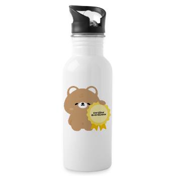 Kawaii Bear Certified Overthinker - Gourde avec paille intégrée - blanc - Droite