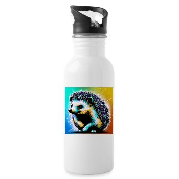 Igel - Trinkflasche mit integriertem Trinkhalm - Weiß - Rechts