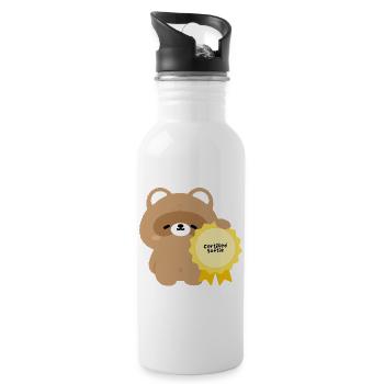 Certified Softie Beaver - Water bottle with straw - white - Right