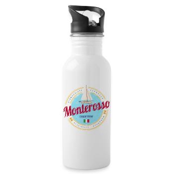 Monterosso Cinque Terre La Spezia Italien Souvenir - Trinkflasche mit integriertem Trinkhalm - Weiß - Rechts