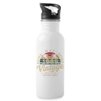 Vintage May 1969: The Authentic Myth May 1969 - Water bottle with straw - white - Right