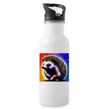 hedgehog - Water bottle with straw - white - Right