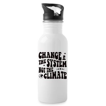 Changer le système, pas le climat - Gourde avec paille intégrée - blanc - Droite