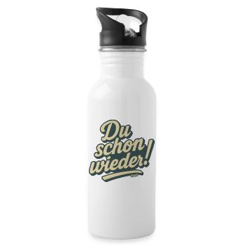 Du schon wieder! - Trinkflasche mit integriertem Trinkhalm - Weiß - Rechts
