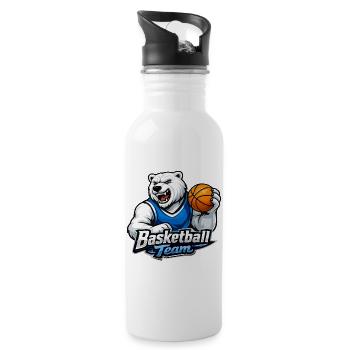 Polar Bear Basketball Team - Water bottle with straw - white - Right