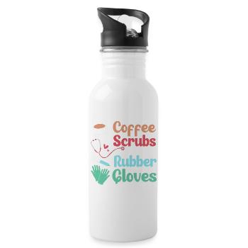 MFA Medizin Mediziner Kaffee - Trinkflasche mit integriertem Trinkhalm - Weiß - Rechts