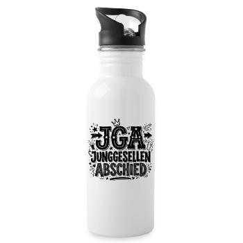 JGA Junggesellenabschied - Trinkflasche mit integriertem Trinkhalm - Weiß - Rechts