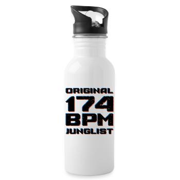 Original 174 BPM Junglist DNB Drum and Bass - Water bottle with straw - white - Right