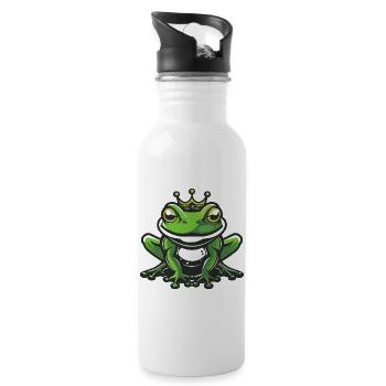 Couronne de tête de grenouille - Gourde avec paille intégrée - blanc - Droite