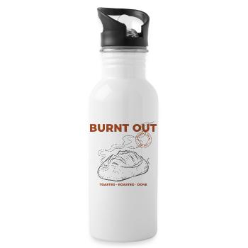 Sourdough Bread Baking Burnt Out Baker Era - Water bottle with straw - white - Right