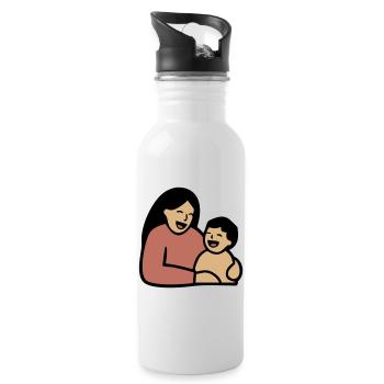 Maman Câlin de bébé Amour - Gourde avec paille intégrée - blanc - Droite