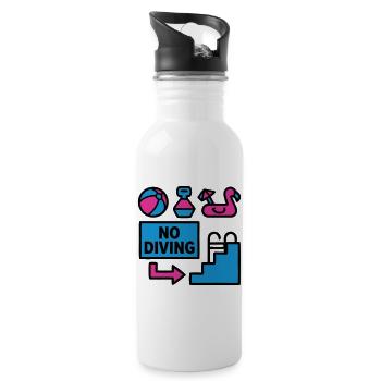Pool Party Set Summer 90s - Water bottle with straw - white - Right