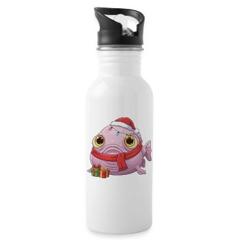 Drôle de Poisson-Blobfish - Noël avec... - Gourde avec paille intégrée - blanc - Droite