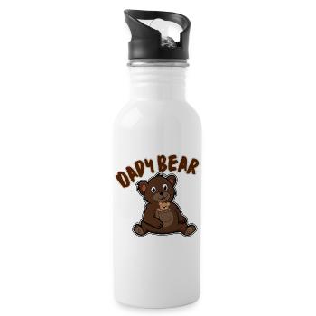 Papa Ours et son Ourson - Trinkflasche mit integriertem Trinkhalm - Weiß - Rechts