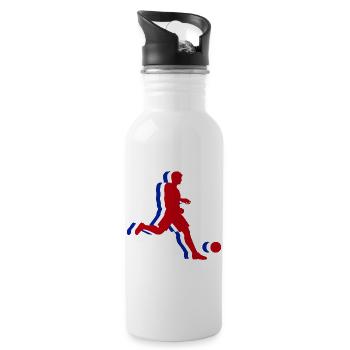 Fussball Frankreich Fan France Soccer - Trinkflasche mit integriertem Trinkhalm - Weiß - Rechts