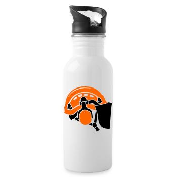Forestry helmet, tree care, forest workers, lumberjacks - Water bottle with straw - white - Right