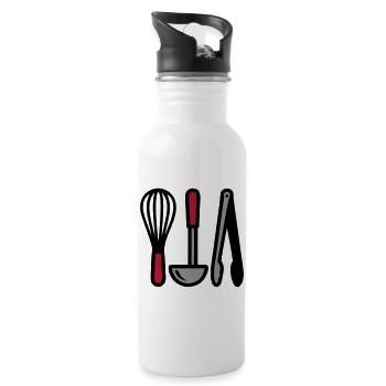 Kitchen Utensils Cooking Baking Cooking School - Water bottle with straw - white - Right