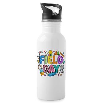 Field Day Colour Splash - Water bottle with straw - white - Right