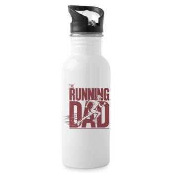 Laufender Papa Le Papa Coureur Chemise - Gourde avec paille intégrée - blanc - Droite
