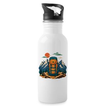 Hiking - Mountain Lover - Water bottle with straw - white - Right