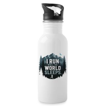 Trailrunning – Ich laufe, während die Welt schläft - Trinkflasche mit integriertem Trinkhalm - Weiß - Rechts