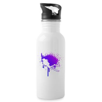 Geschenkidee für eine Freediverin mit Scuba Diving - Trinkflasche mit integriertem Trinkhalm - Weiß - Rechts
