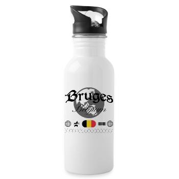 Brügge Belgien Streetwear Reise Souvenir - Trinkflasche mit integriertem Trinkhalm - Weiß - Rechts