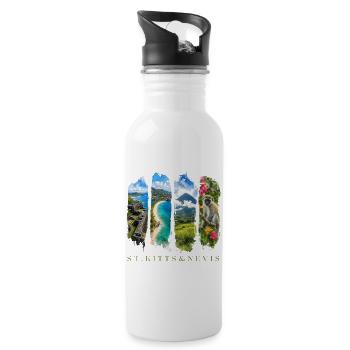 Voyage à Saint-Christophe-Nevis – Île des Caraïbes et culture - Gourde avec paille intégrée - blanc - Droite