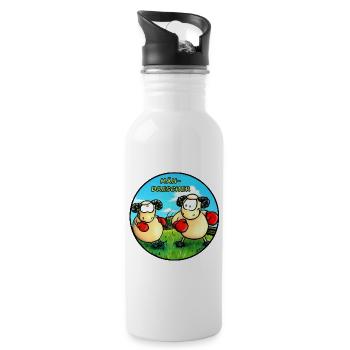 Mäh-Drescher - Trinkflasche mit integriertem Trinkhalm - Weiß - Rechts