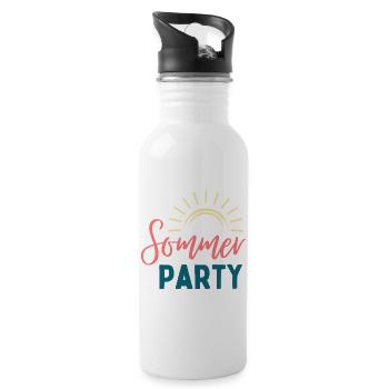 Summer Party Sunbeam Logo - Water bottle with straw - white - Right