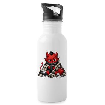 Winter Demon with Hot Drink - Water bottle with straw - white - Right