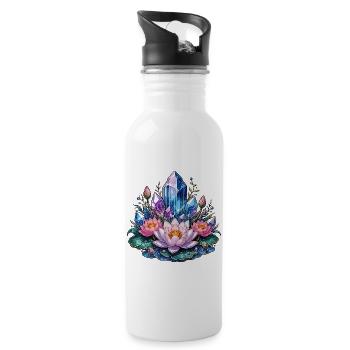 Crystal Lotus Fantasy - Water bottle with straw - white - Right