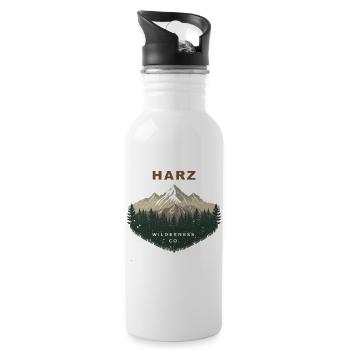 Harz Wilderness Co. | Vintage Outdoor - Trinkflasche mit integriertem Trinkhalm - Weiß - Rechts