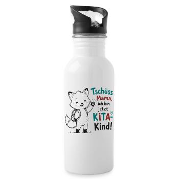 Kita Abschied – Kleiner Fuchs - Trinkflasche mit integriertem Trinkhalm - Weiß - Rechts